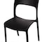Fabulaxe Modern Plastic Outdoor Dining Chair with Open Curved Back, Black, PK 4 QI004227.BK.4 - alternate 6